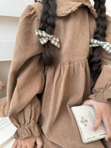 Latte corduroy one-piece