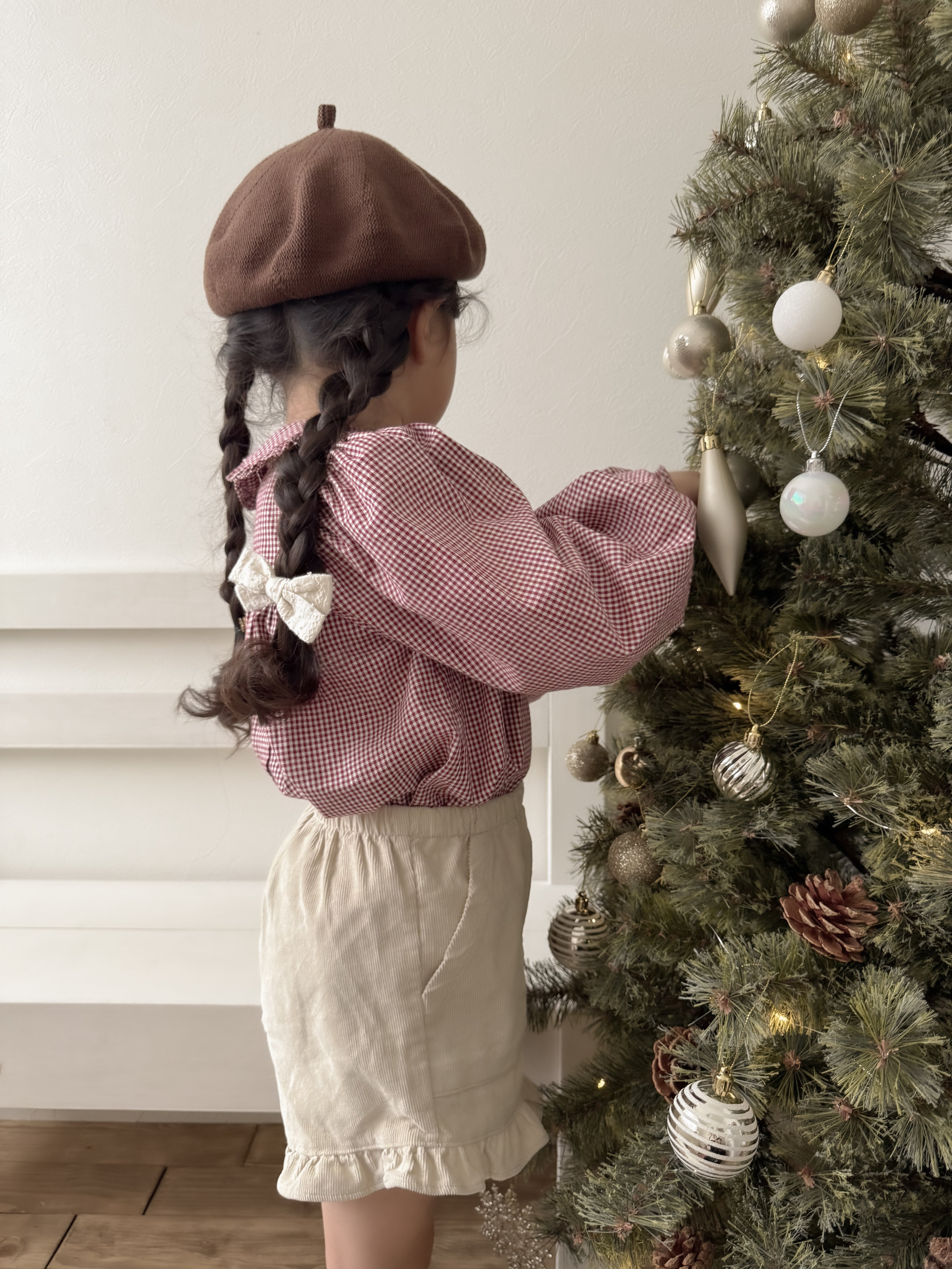 Candy frill check blouse