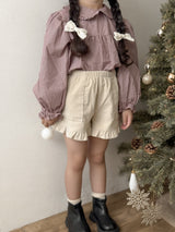 Candy frill check blouse