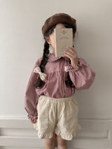 Candy frill check blouse