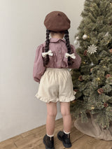 Candy frill check blouse