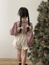 Candy frill check blouse