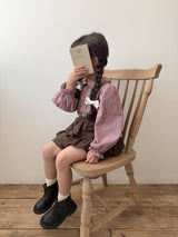 Candy frill check blouse