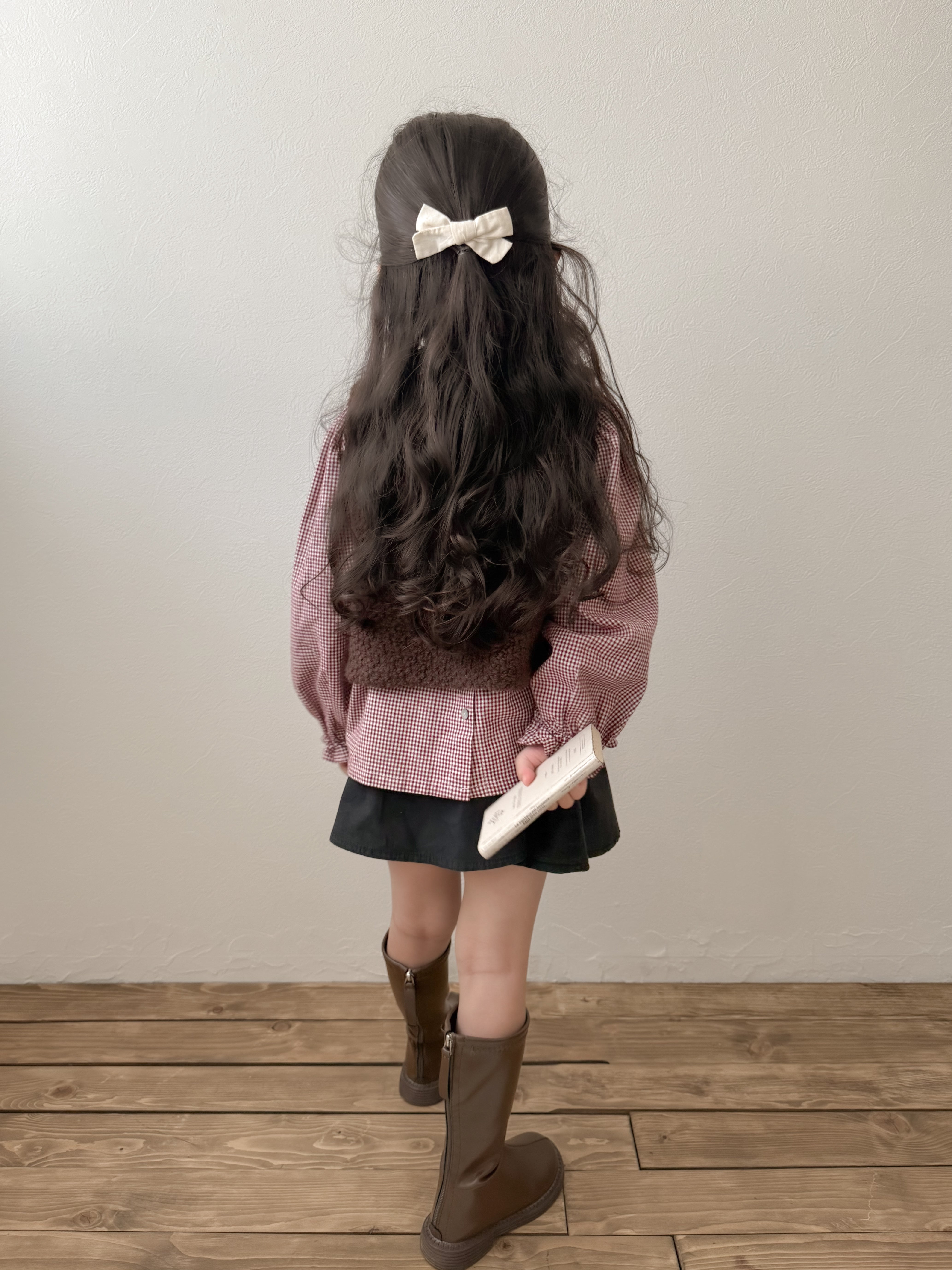 Candy frill check blouse