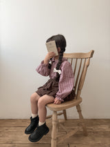 Candy frill check blouse