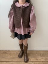 Candy frill check blouse