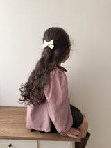 Candy frill check blouse