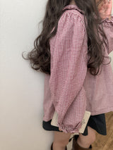 Candy frill check blouse