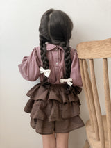Candy frill check blouse