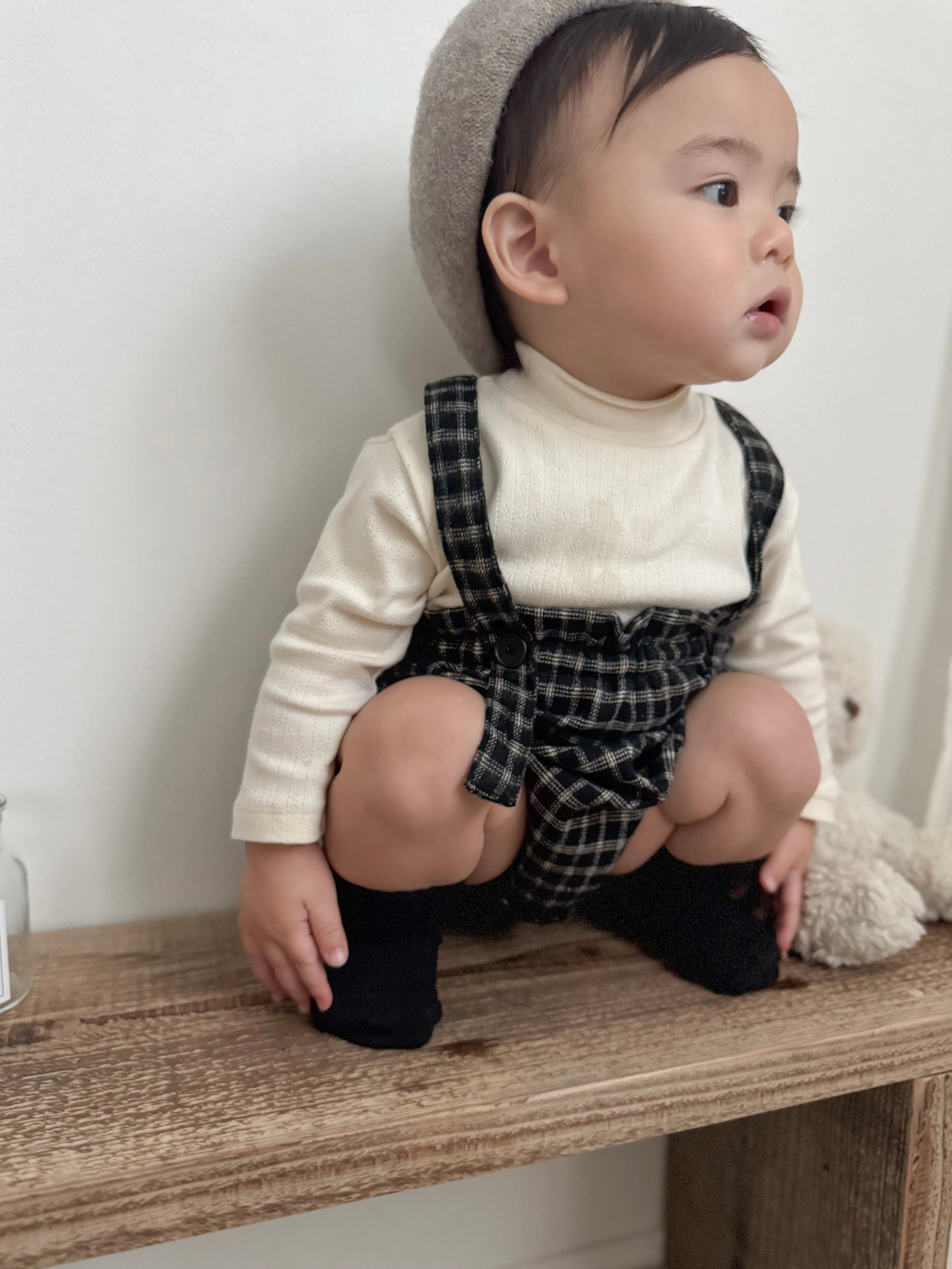 Naive check suspender bloomer