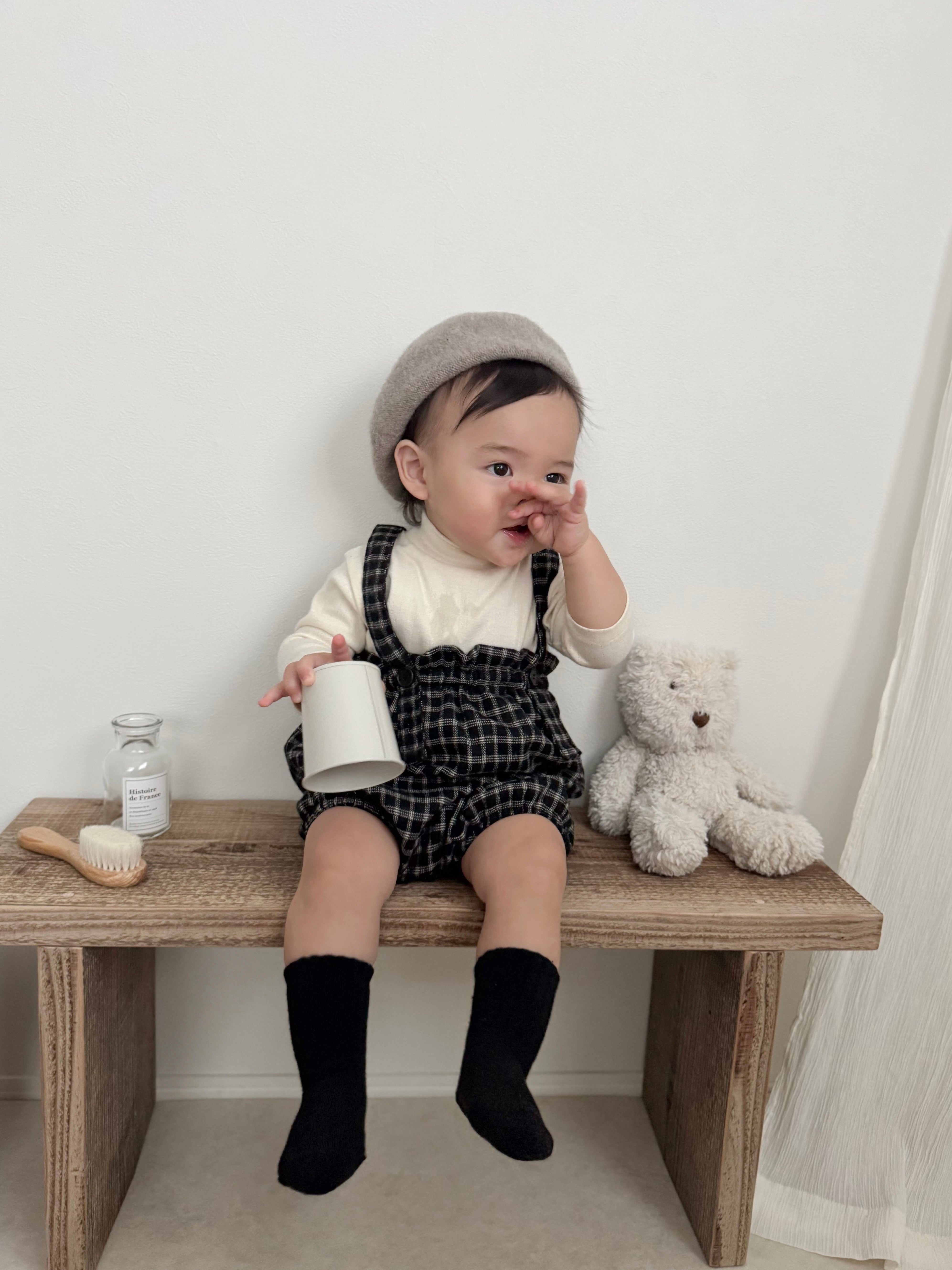 Naive check suspender bloomer