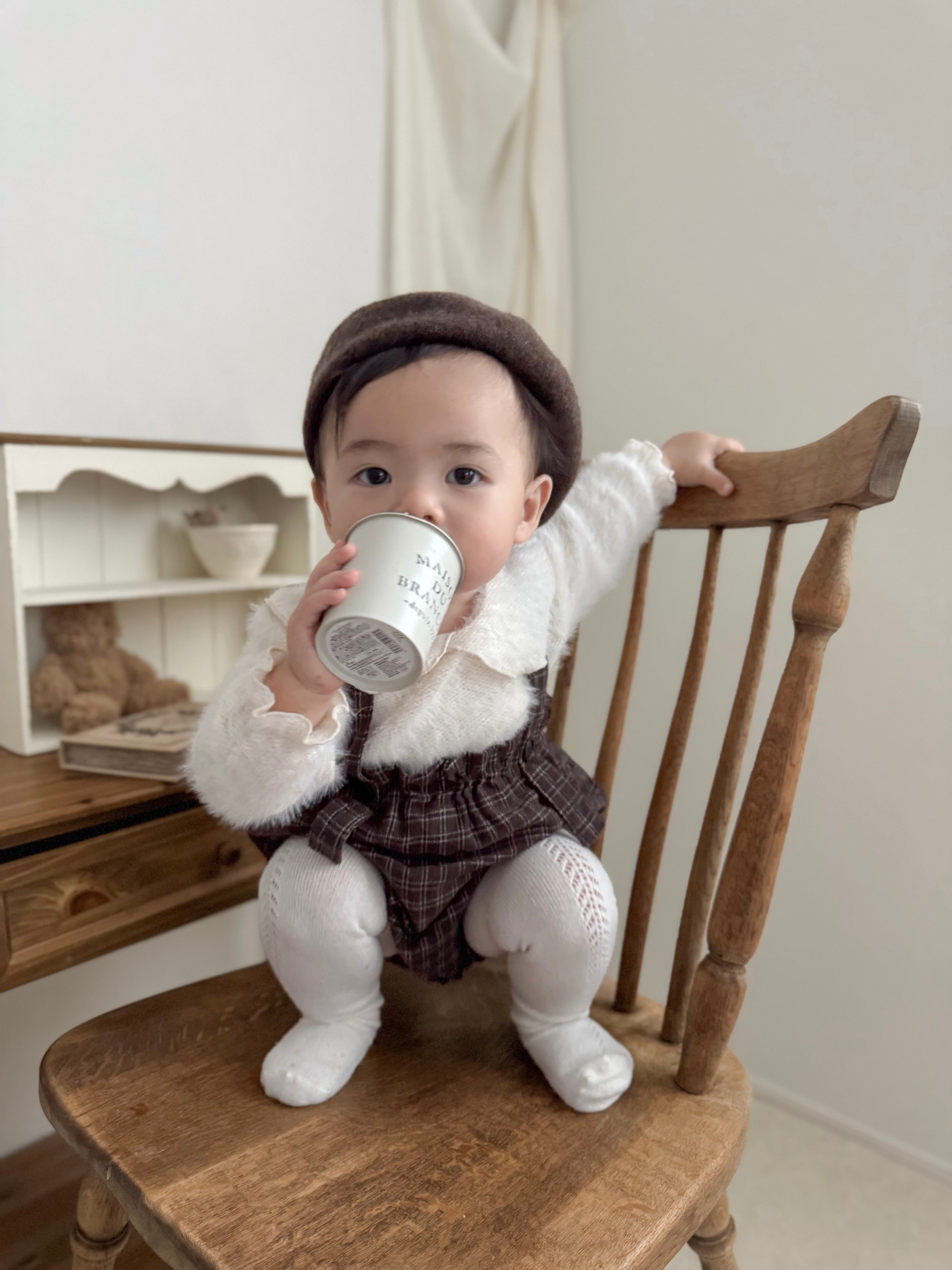 Naive check suspender bloomer