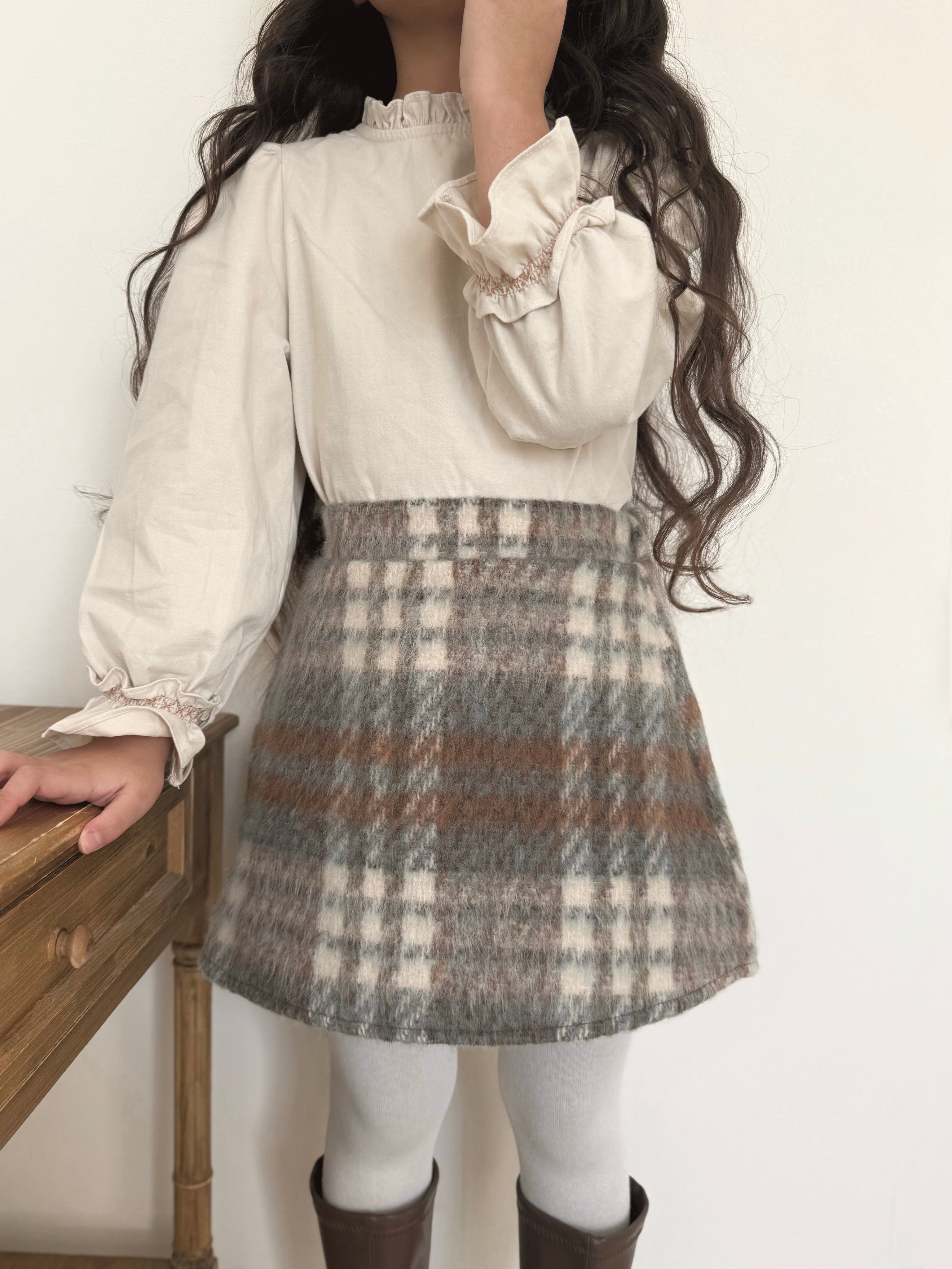 Cocoa check skirt