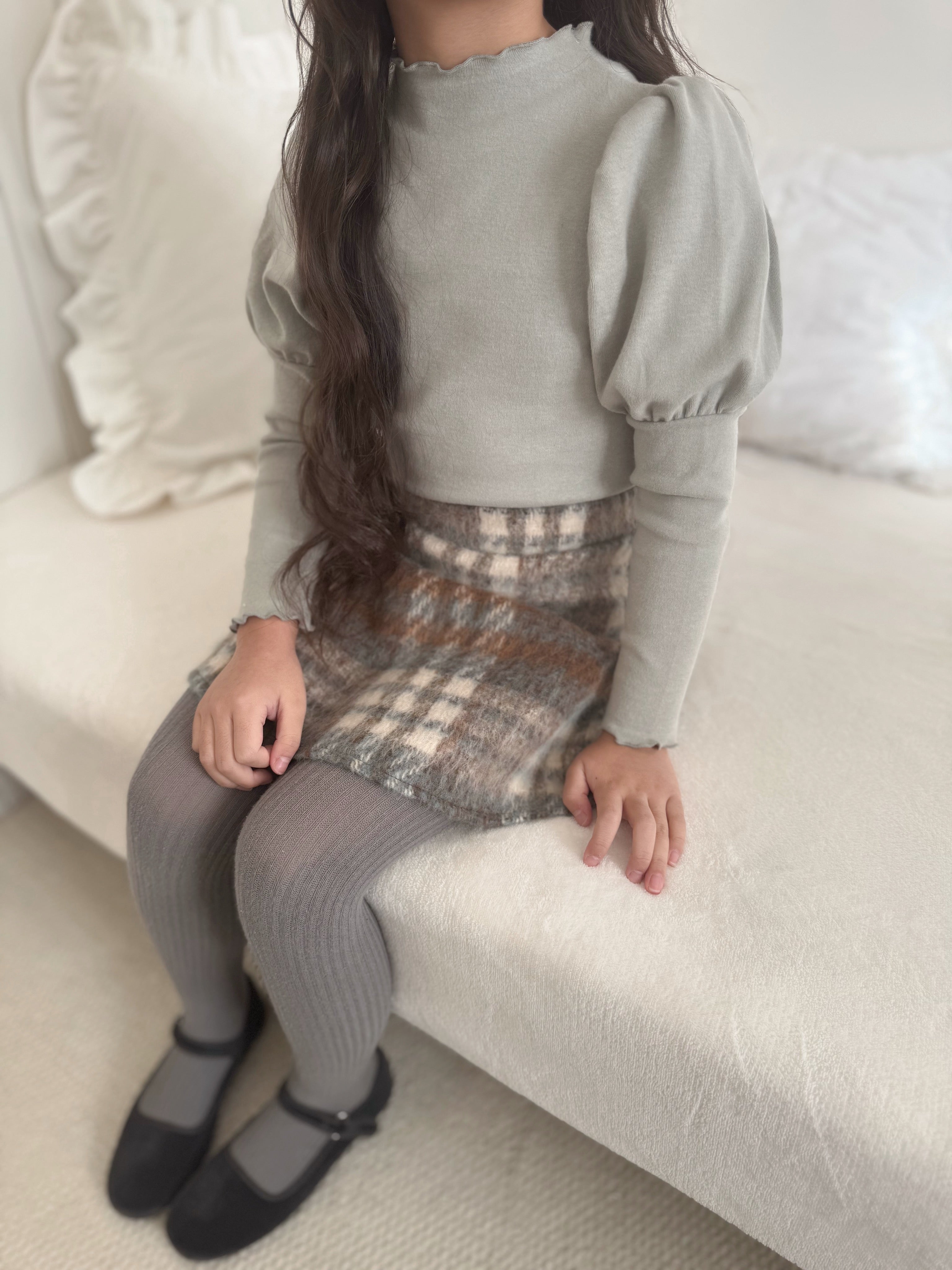 Cocoa check skirt