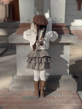Tuck frill blouse