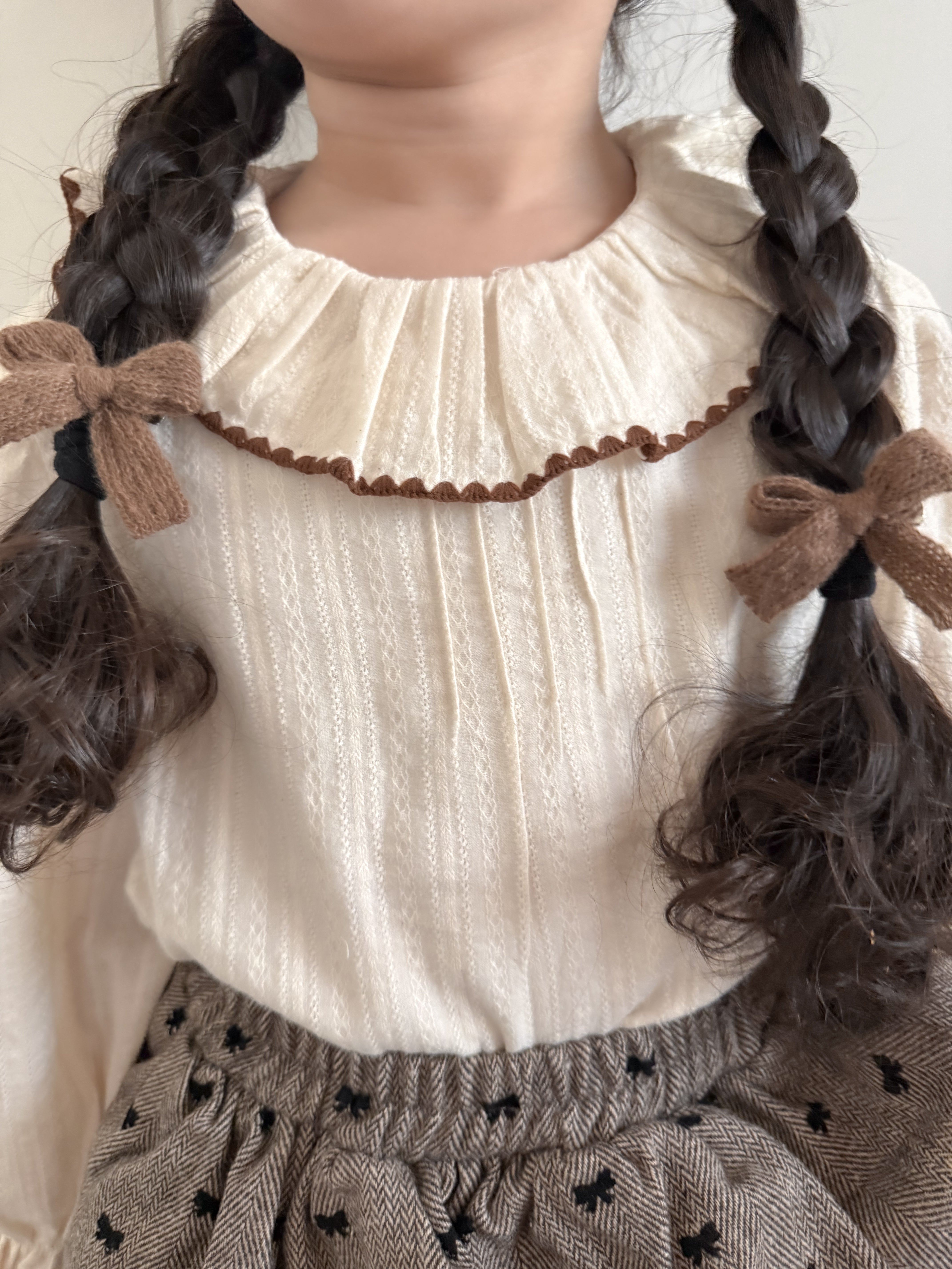 Tuck frill blouse