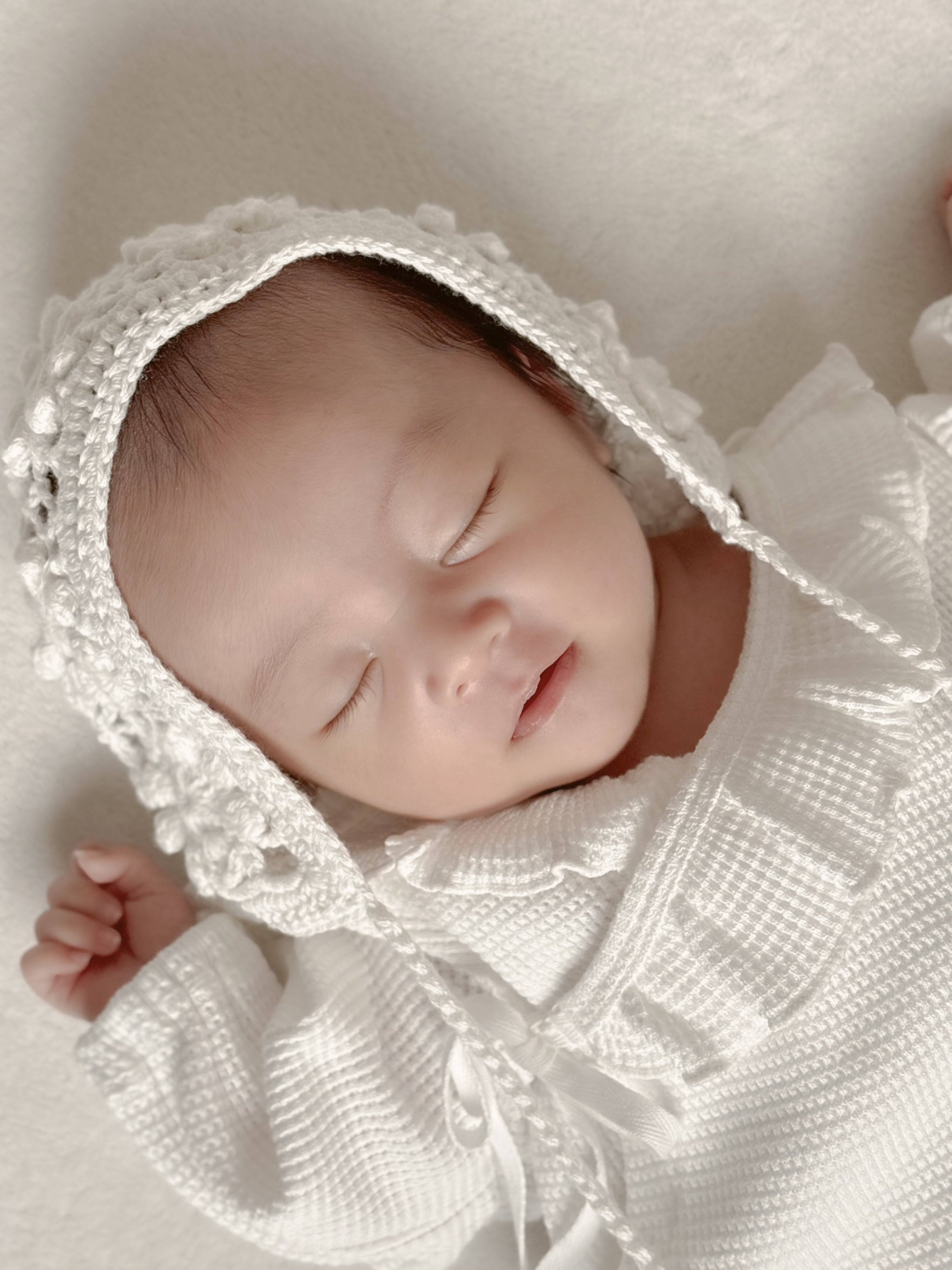 Waffle frill wrap newborn rompers