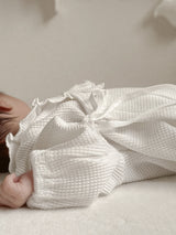 Waffle frill wrap newborn rompers