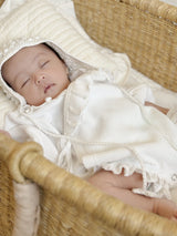 Waffle frill wrap newborn rompers