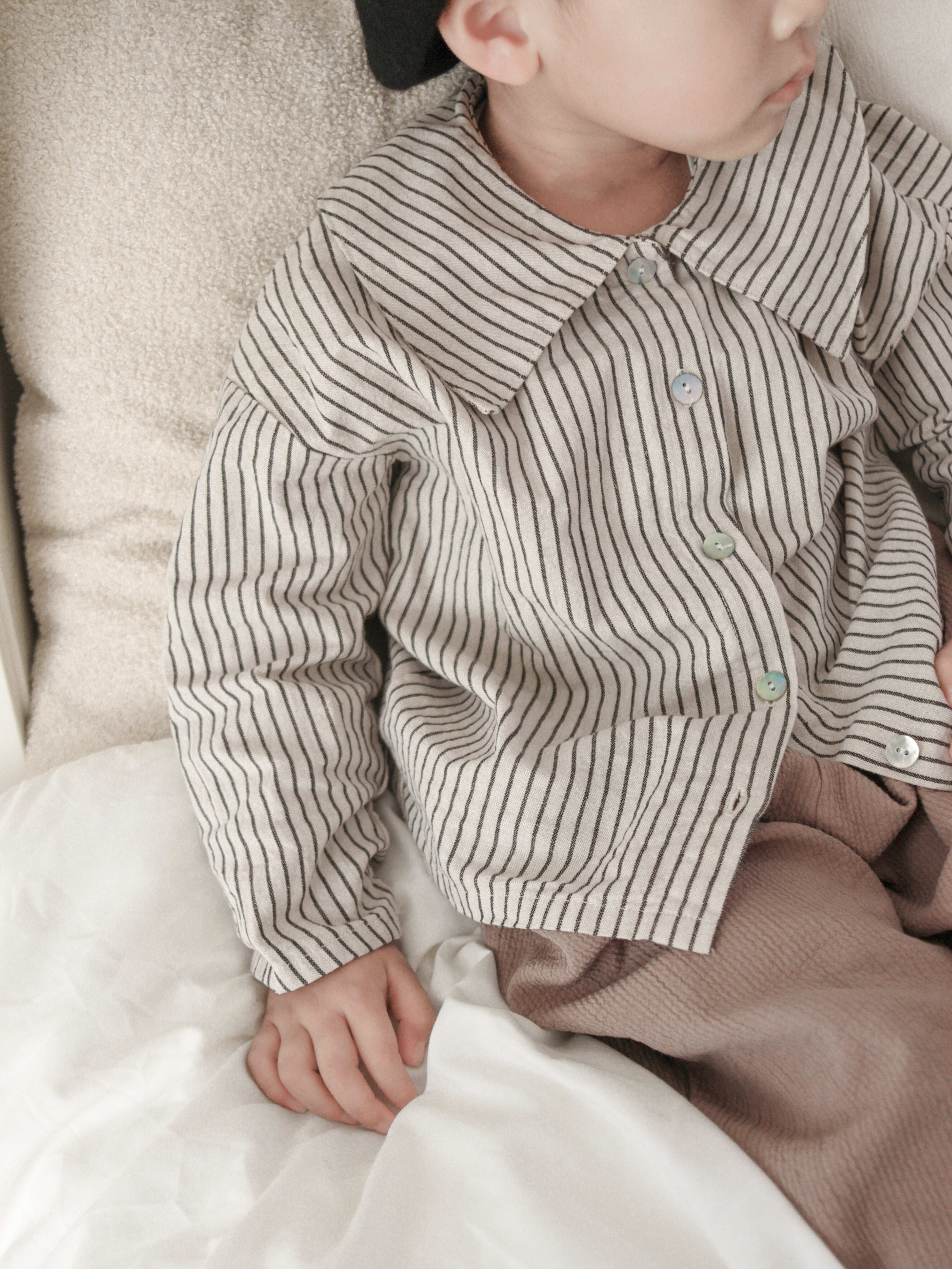 Stripe collar blouse (kids)