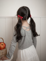 Heart button cross tee