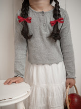 Heart button cross tee