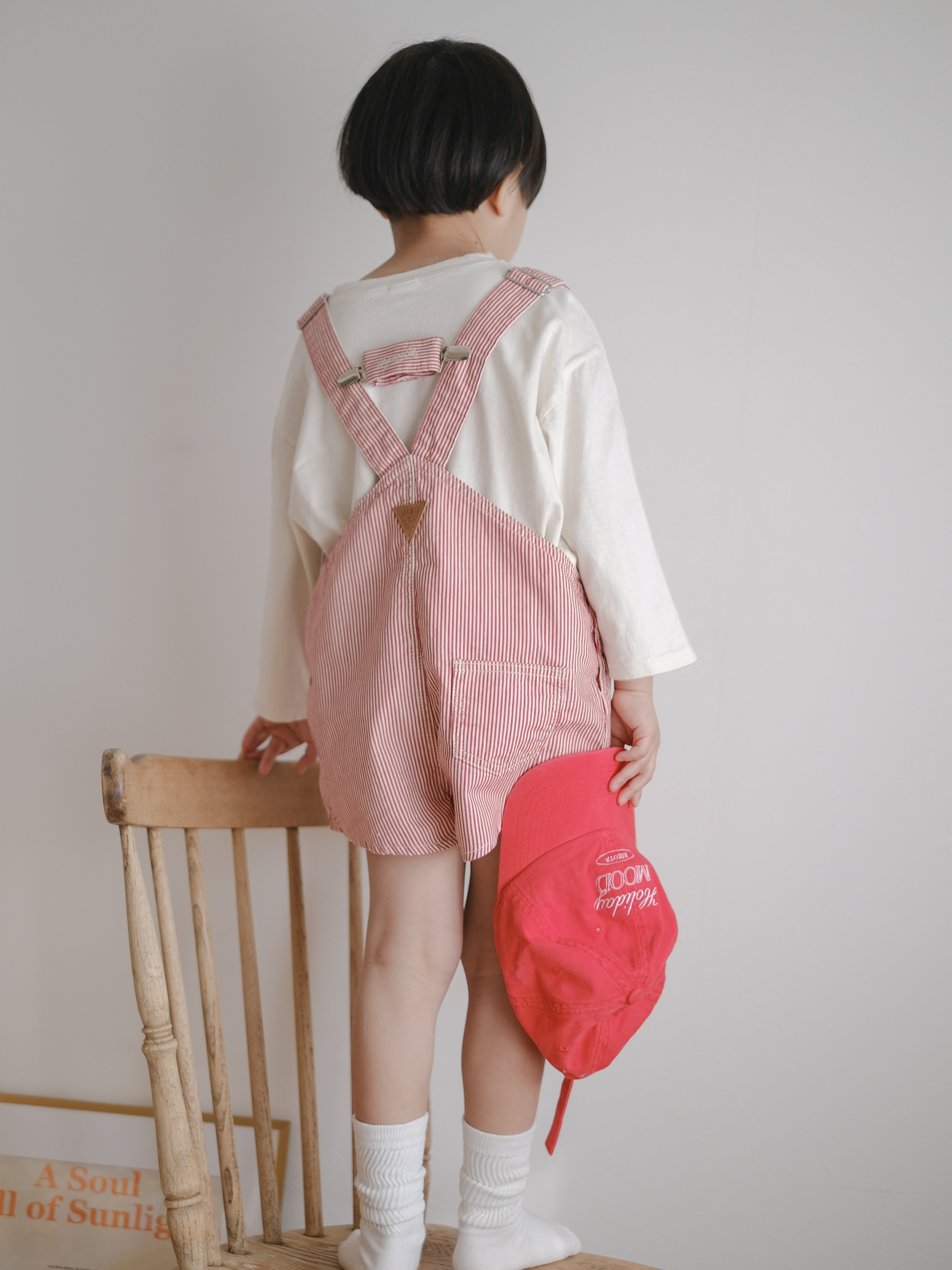 Cotton berry short overalls