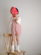 Cotton berry short overalls