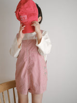 Cotton berry short overalls