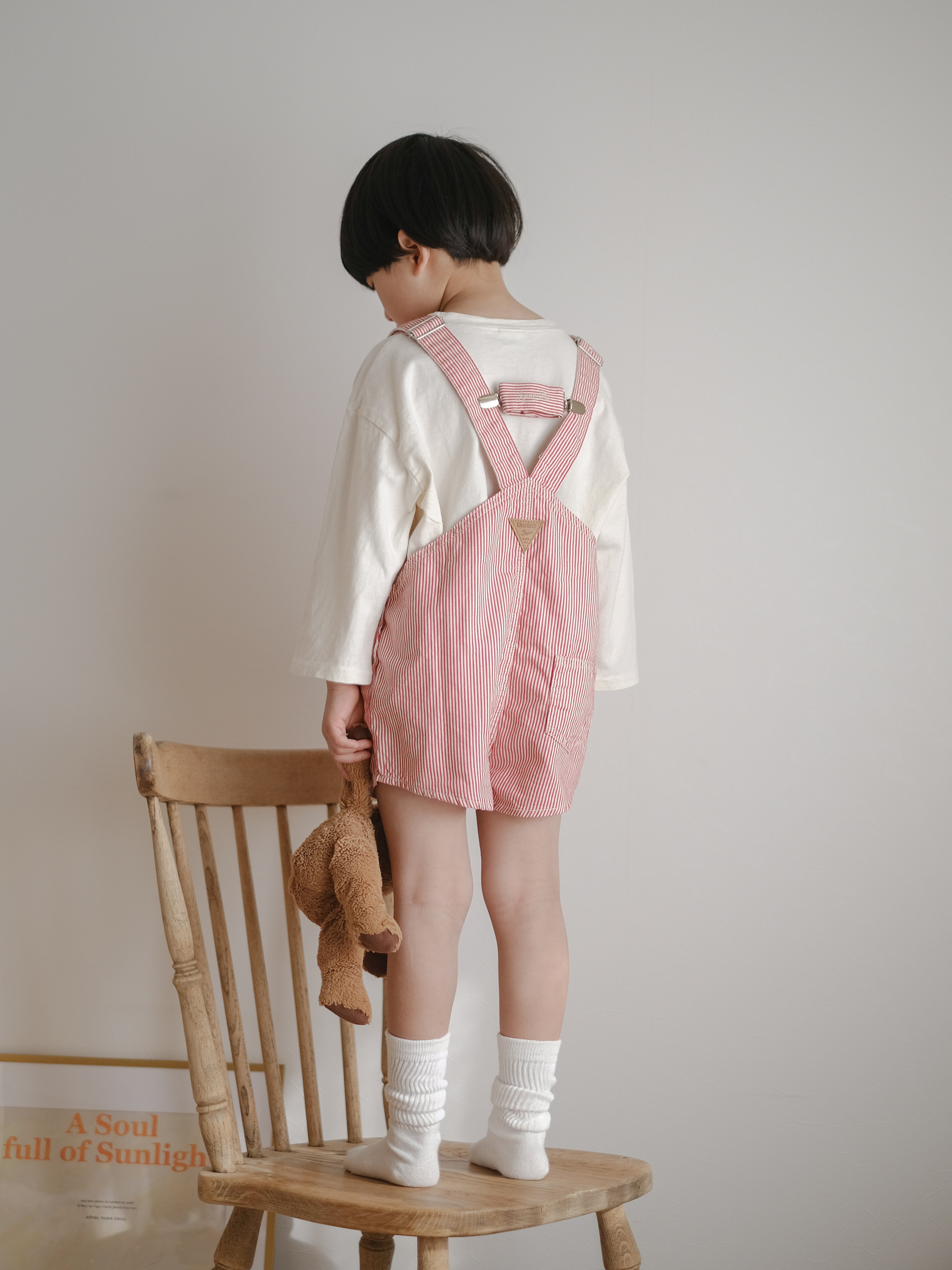 Cotton berry short overalls