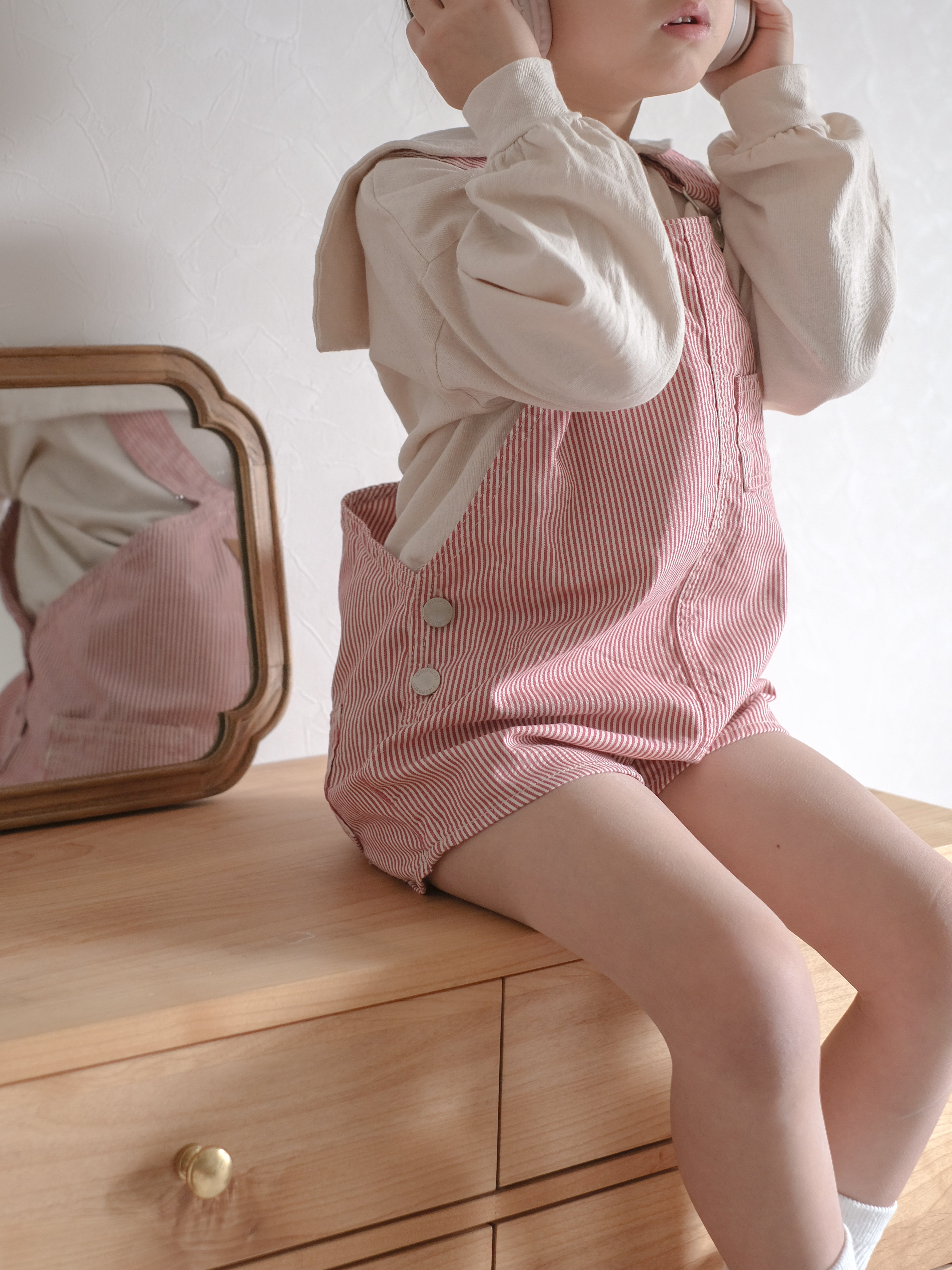 Cotton berry short overalls