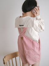 Cotton berry short overalls