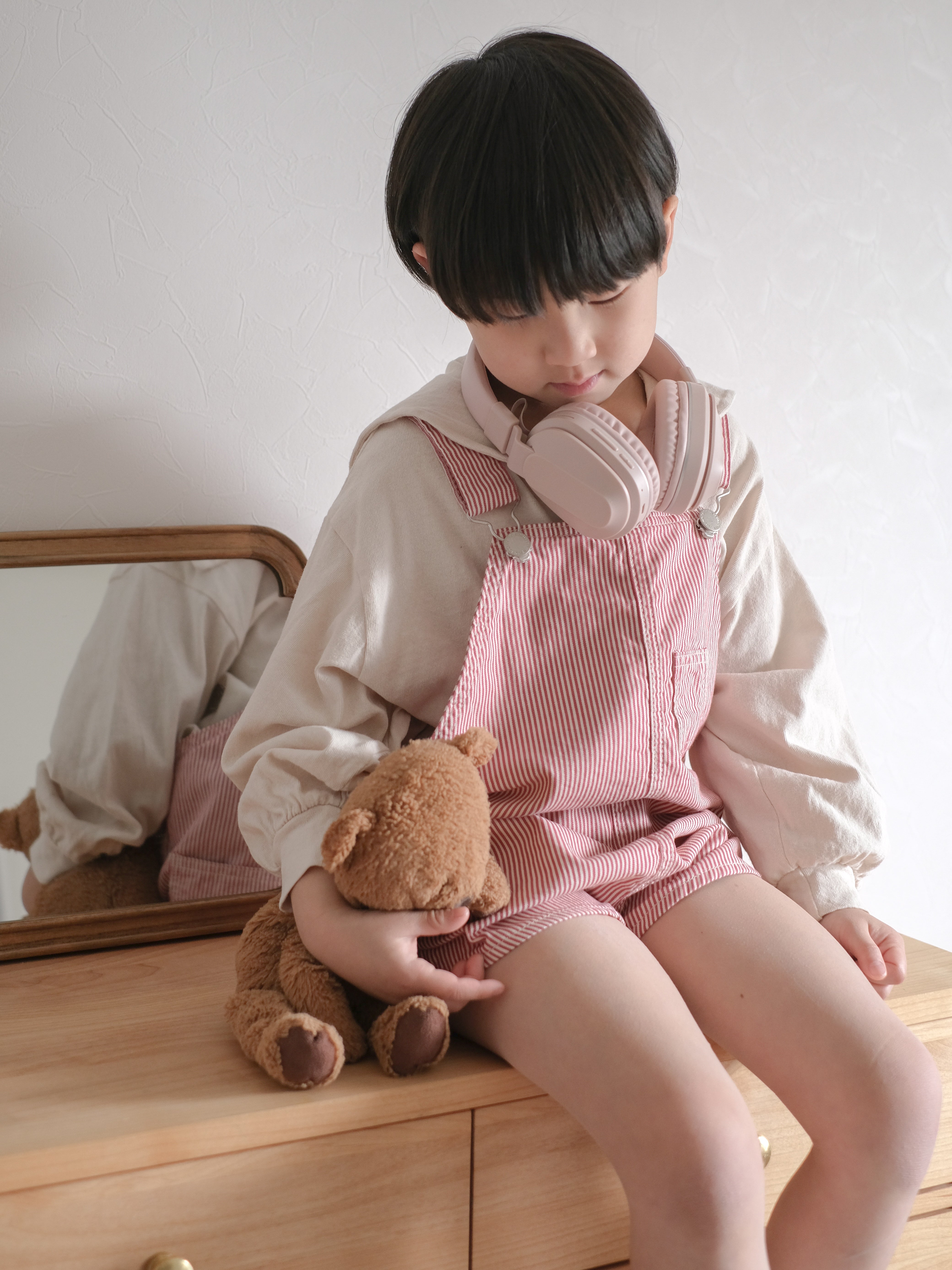 Cotton berry short overalls