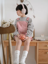 Cotton berry short overalls