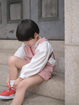Cotton berry short overalls