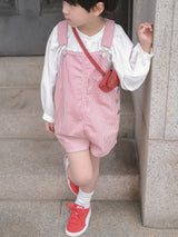Cotton berry short overalls