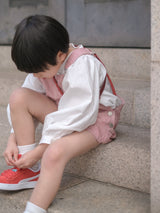Cotton berry short overalls