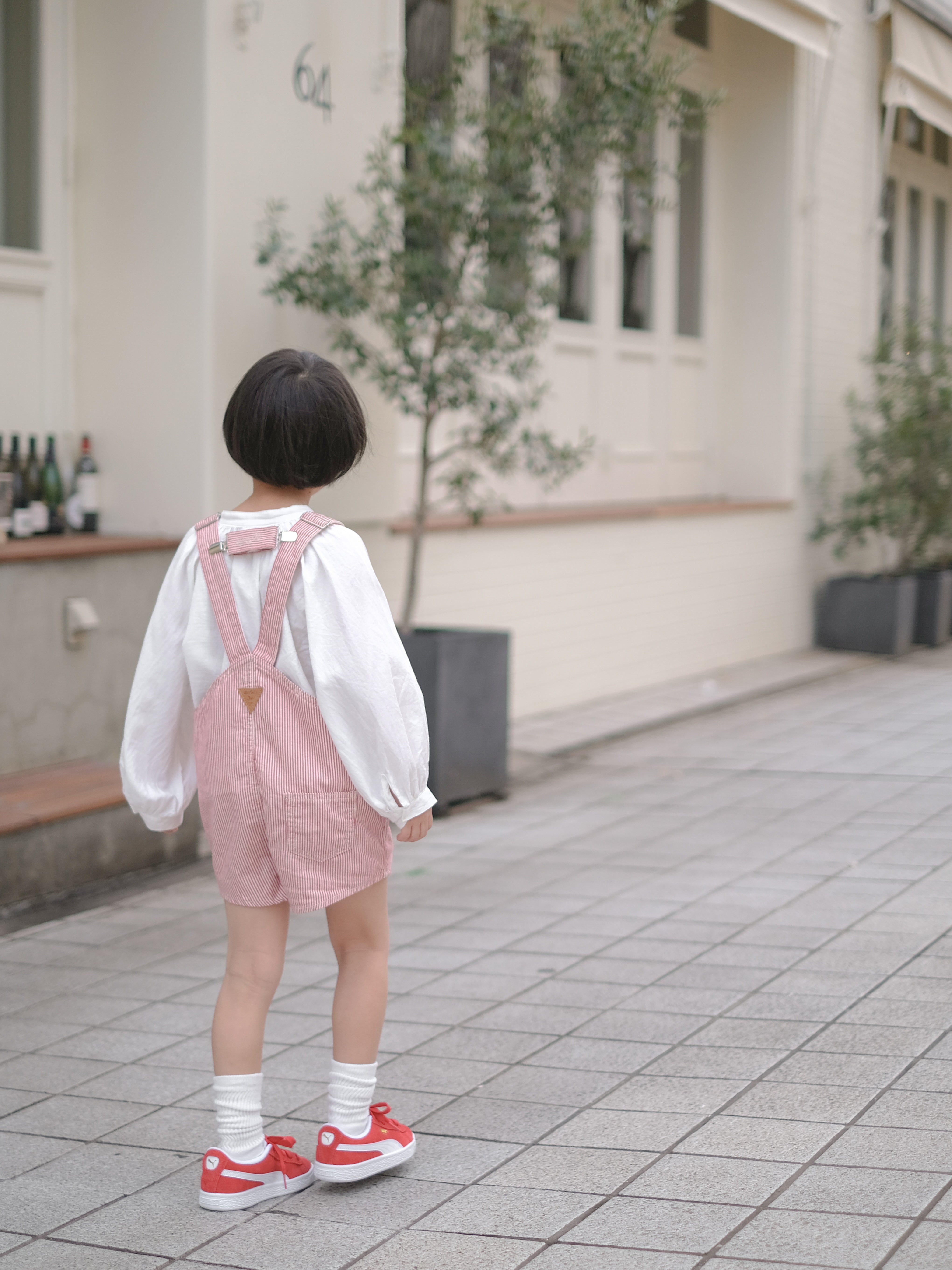 Cotton berry short overalls