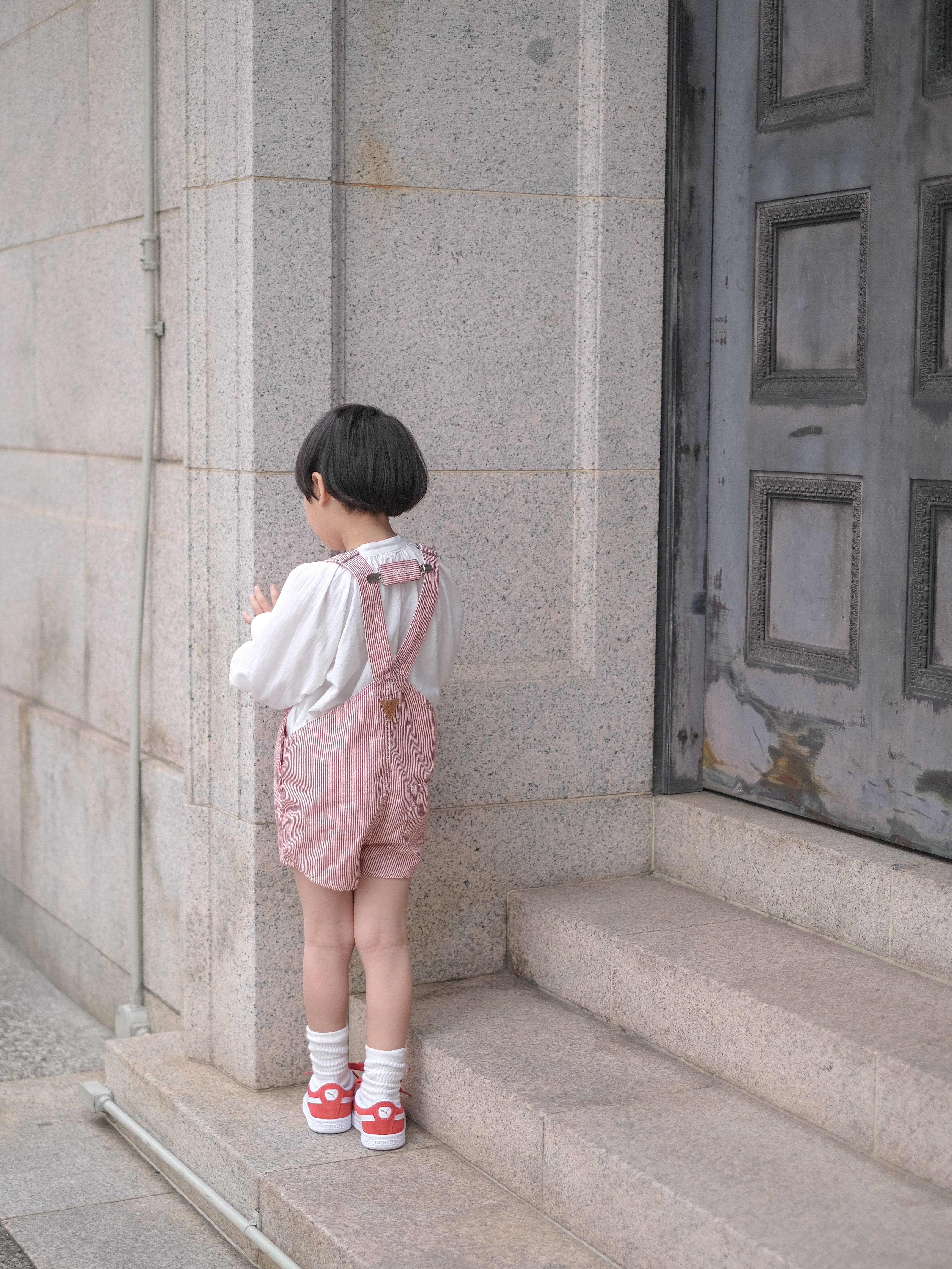 Cotton berry short overalls