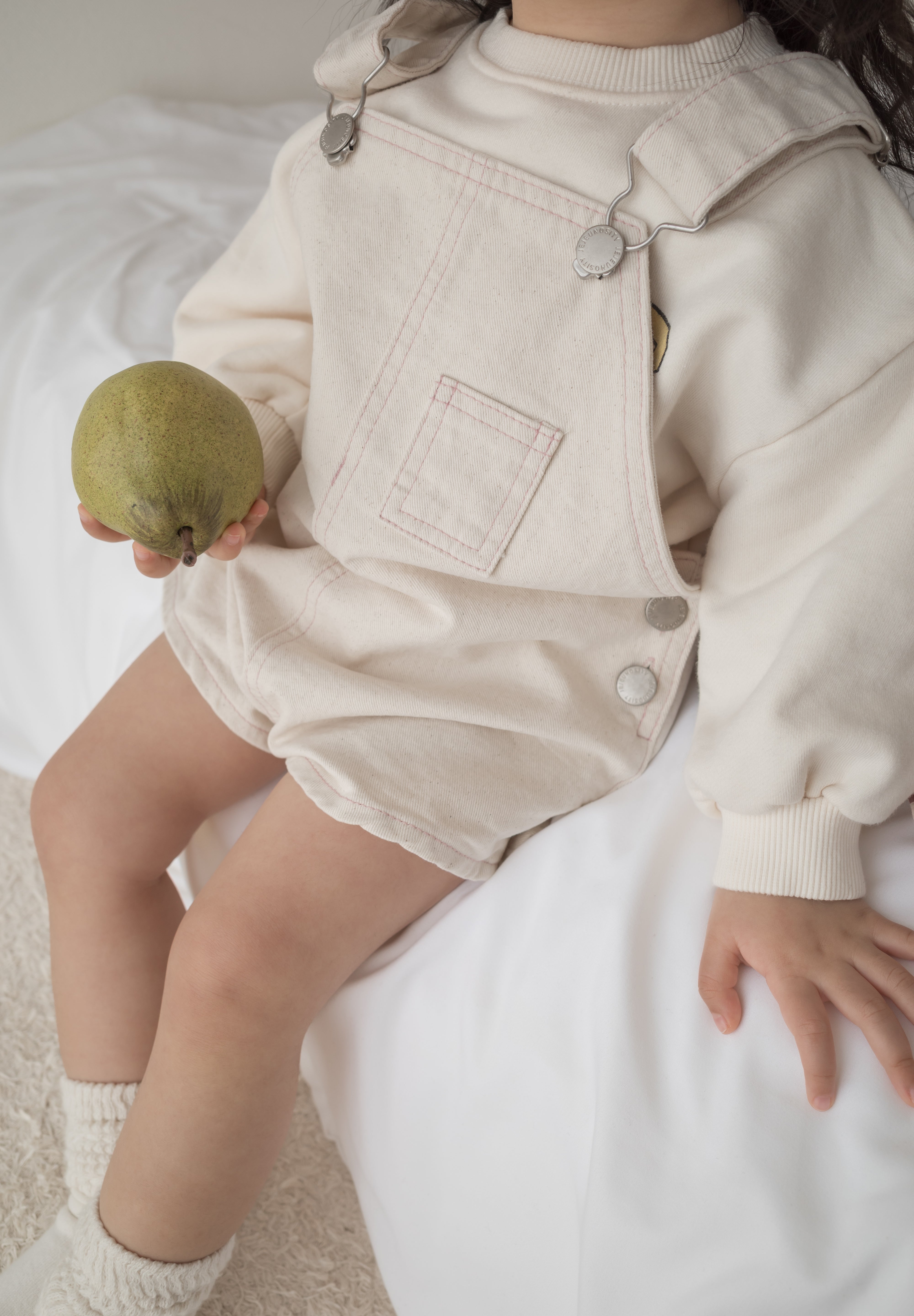 Cotton berry short overalls