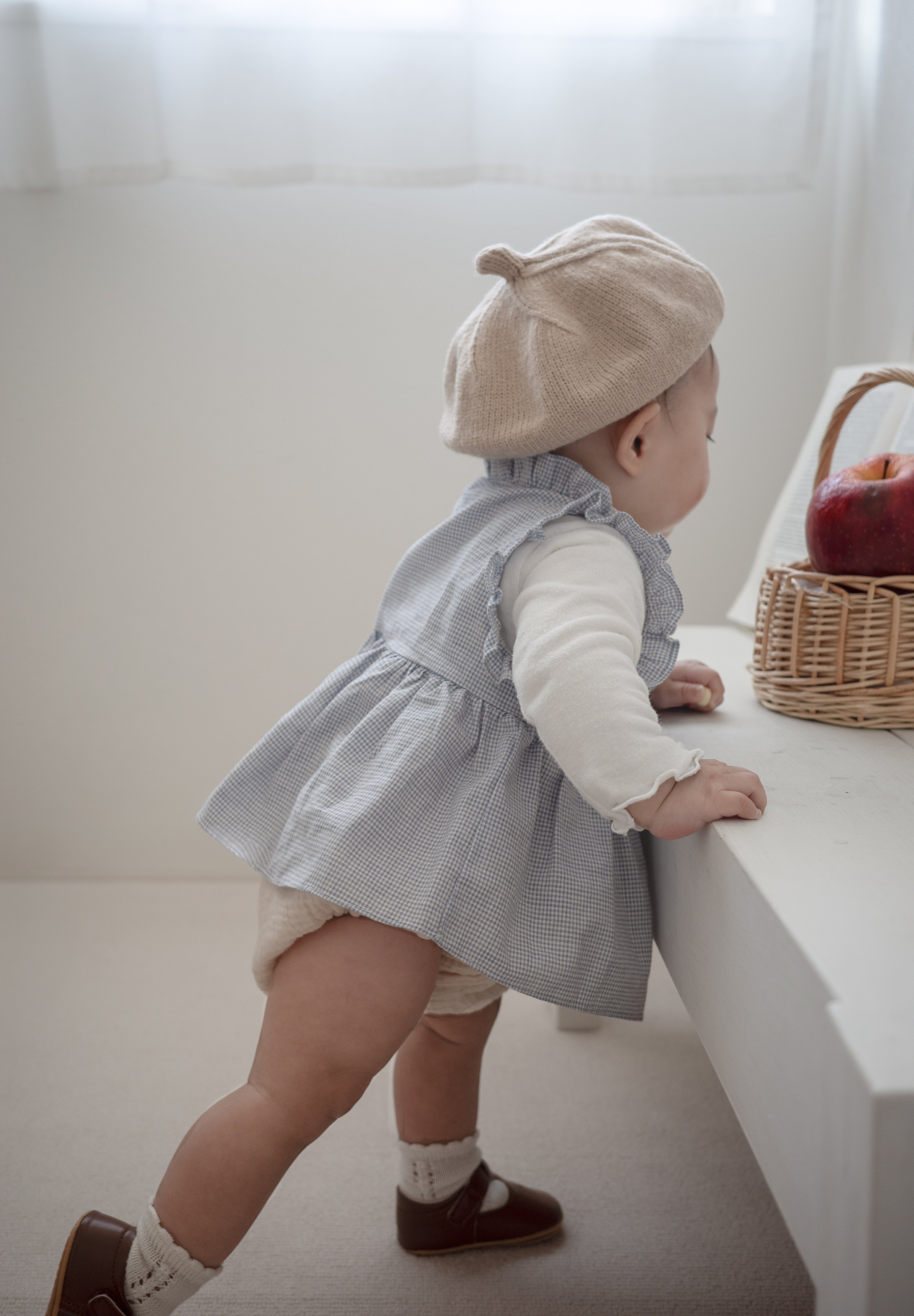 Layered ribbon frill one-piece (baby)