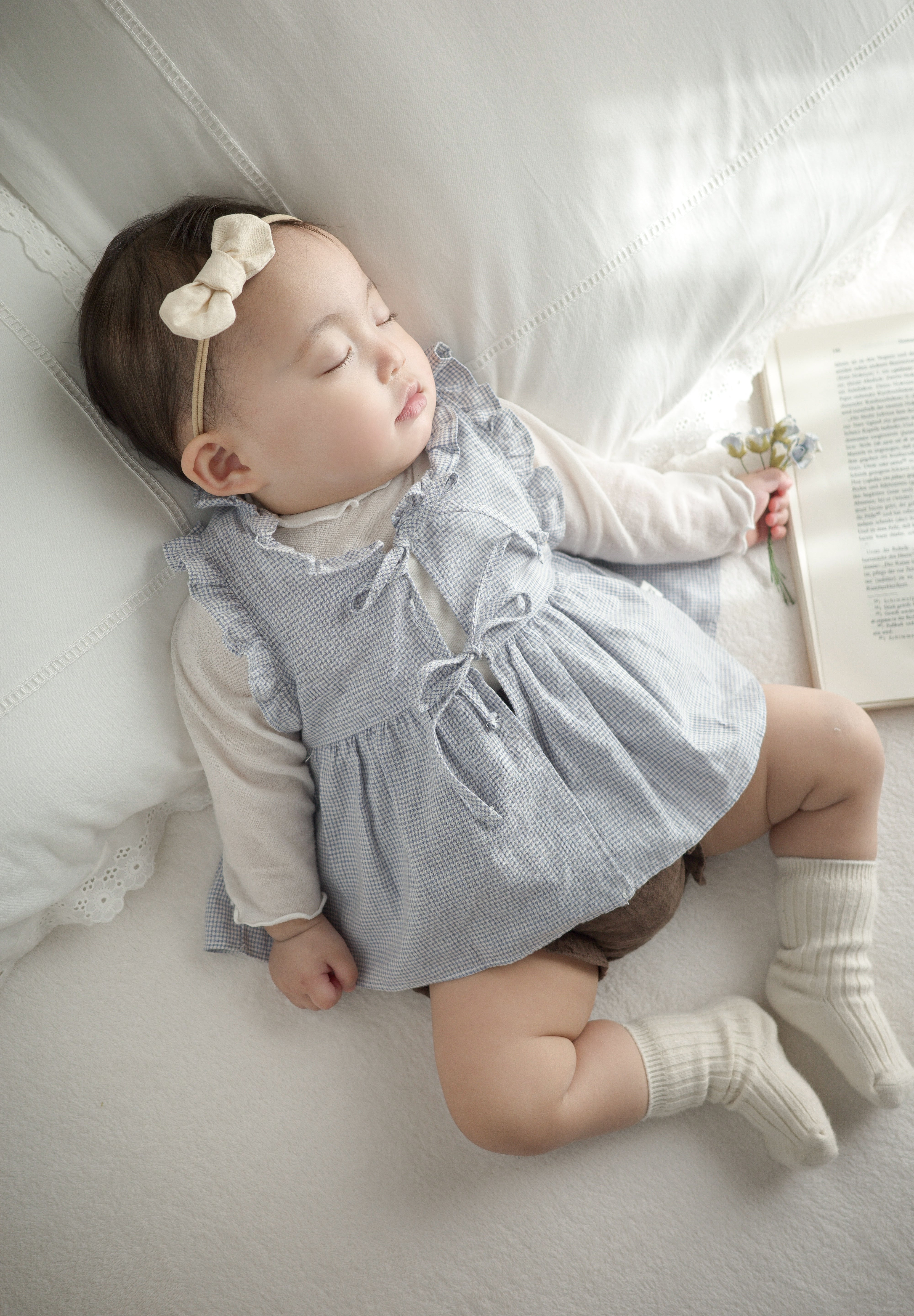 Layered ribbon frill one-piece (baby)