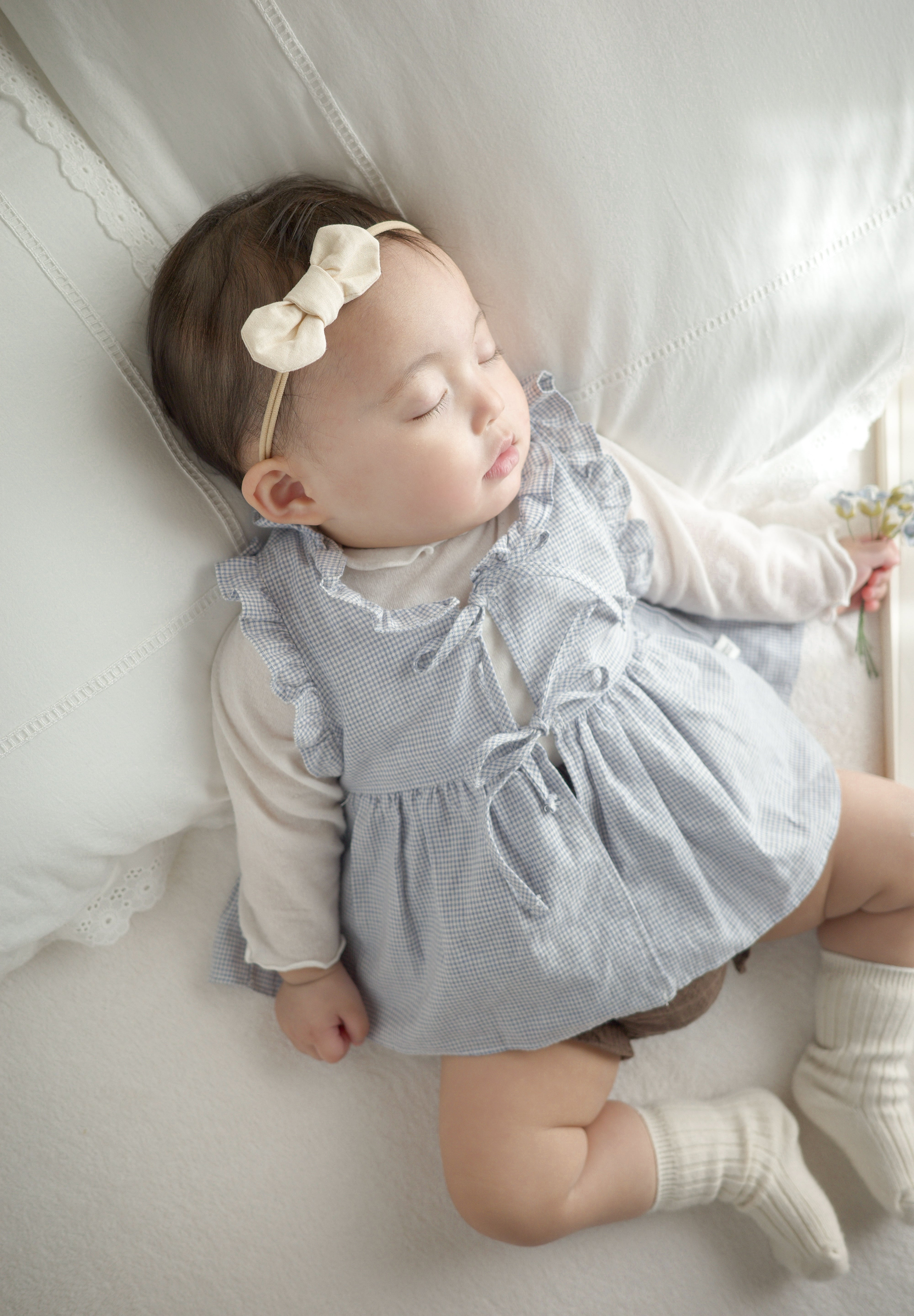 Layered ribbon frill one-piece (baby)