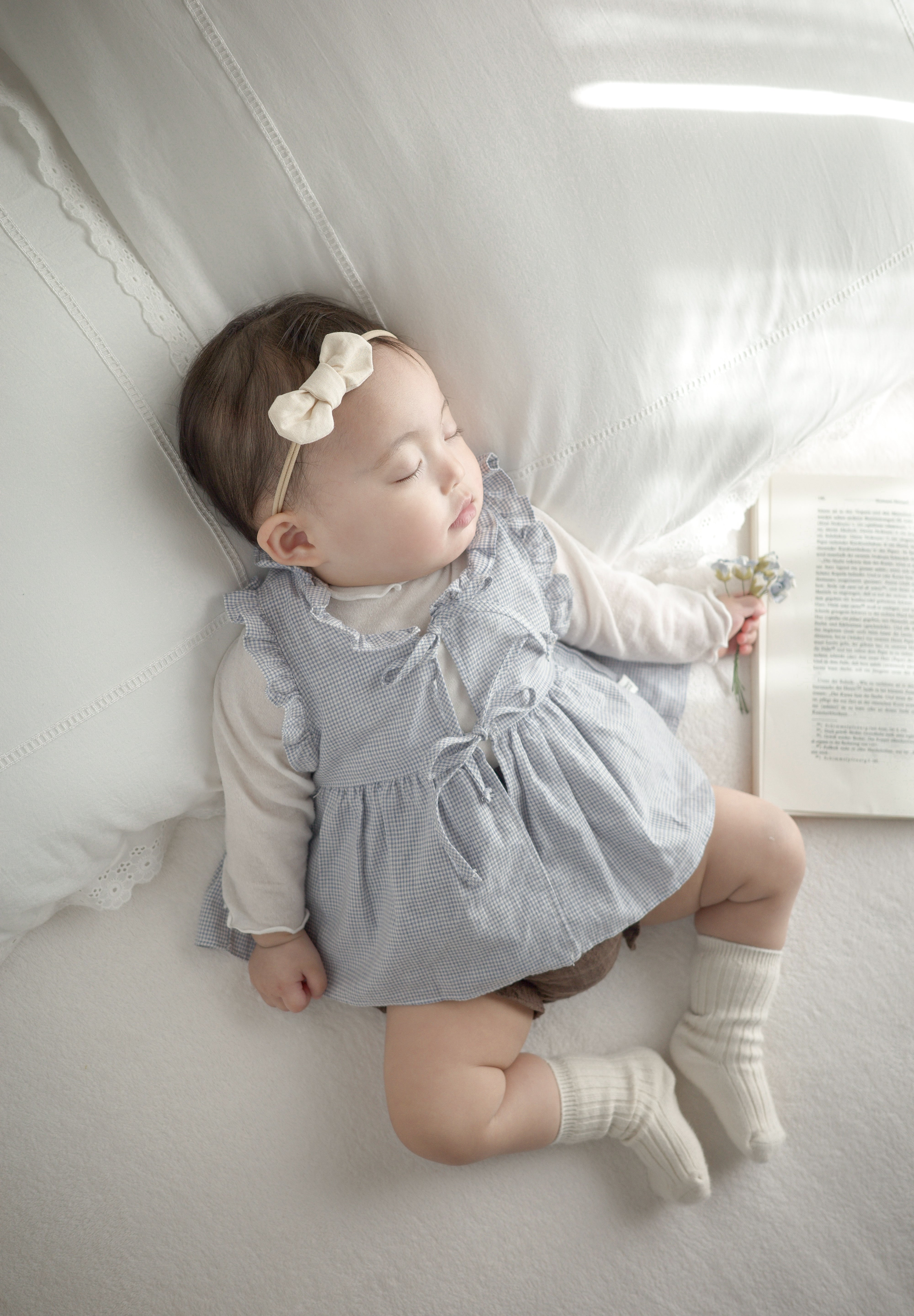 Layered ribbon frill one-piece (baby)