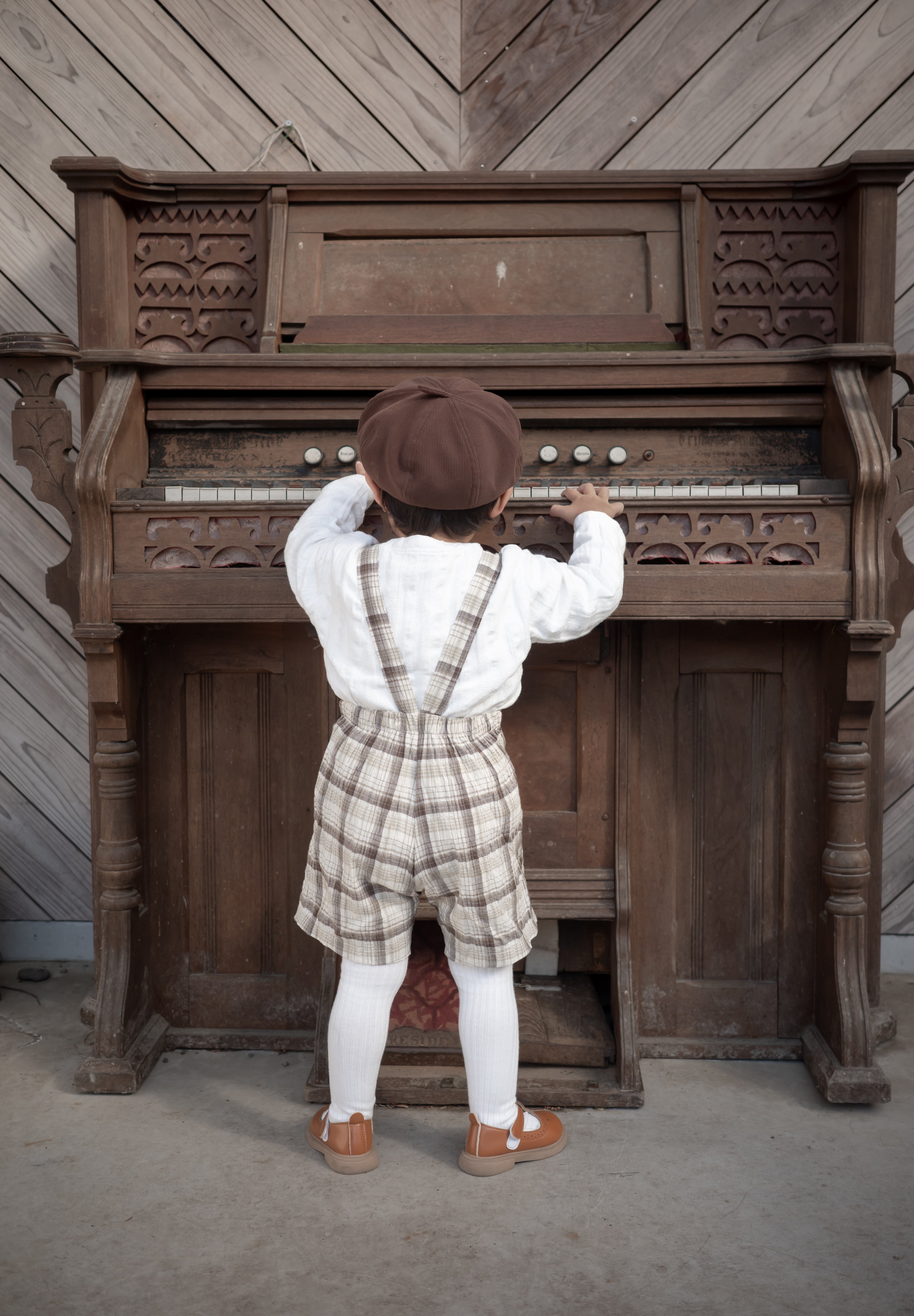 Miserable check suspender pants