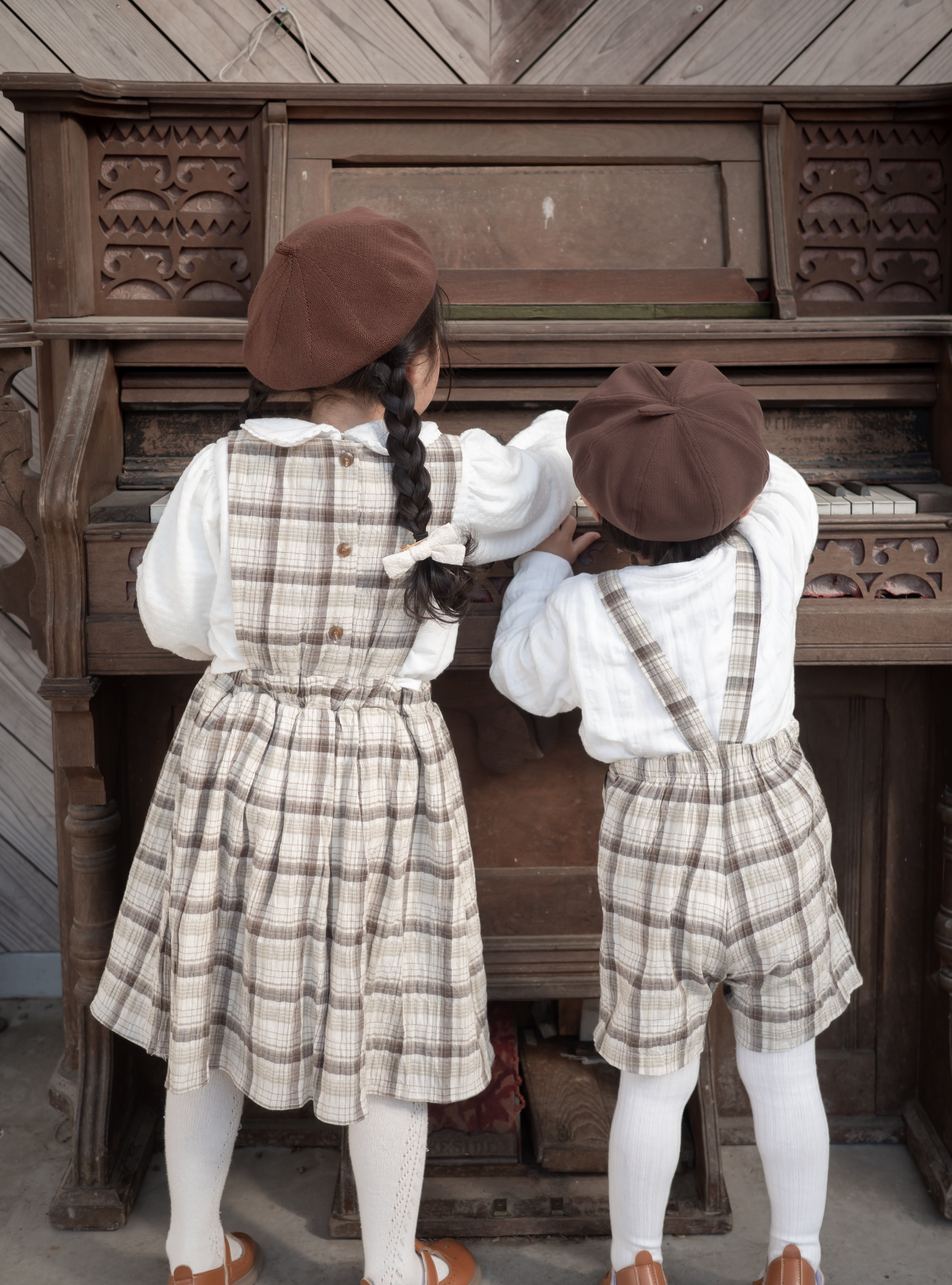 Miserable check suspender pants