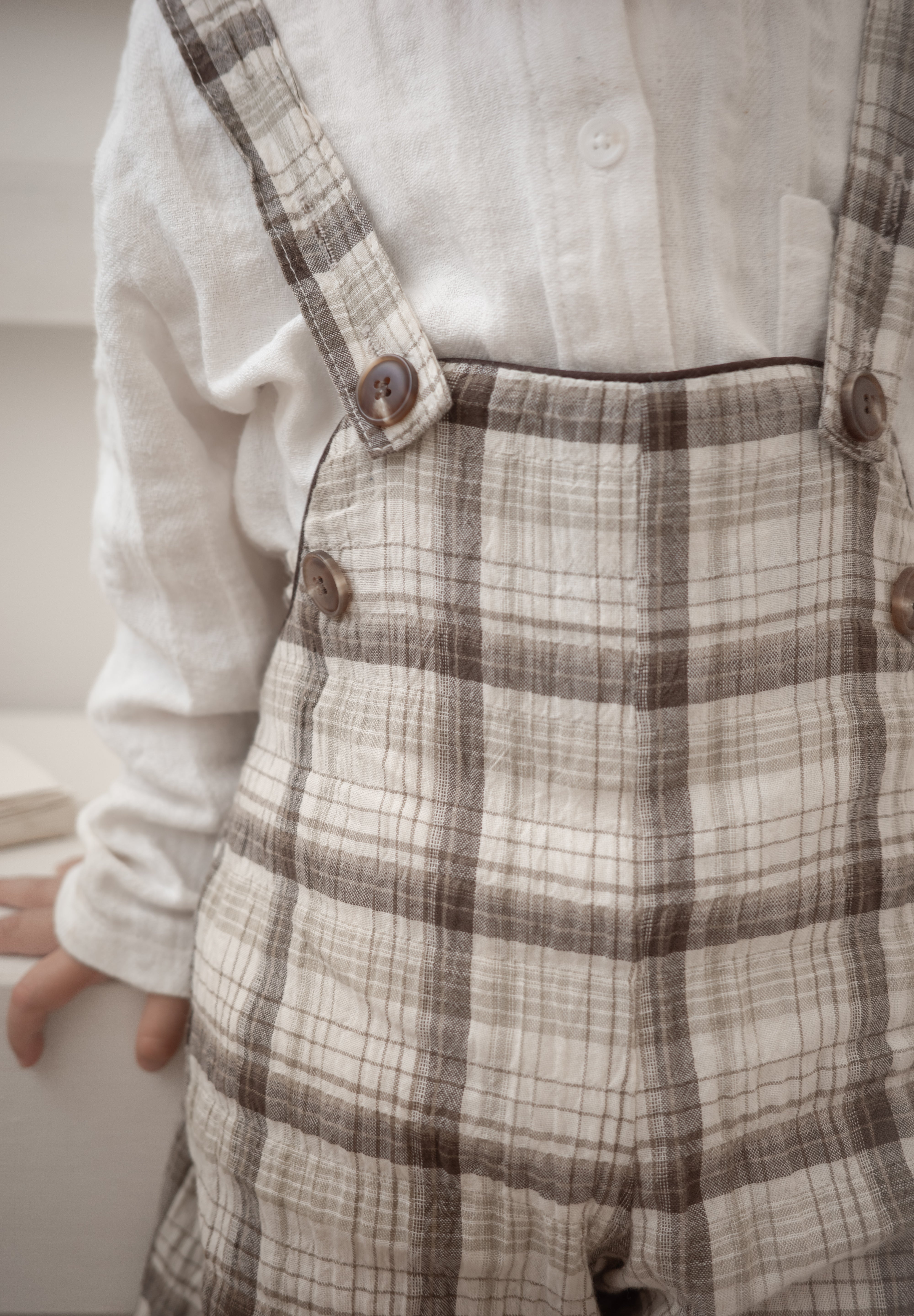 Miserable check suspender pants