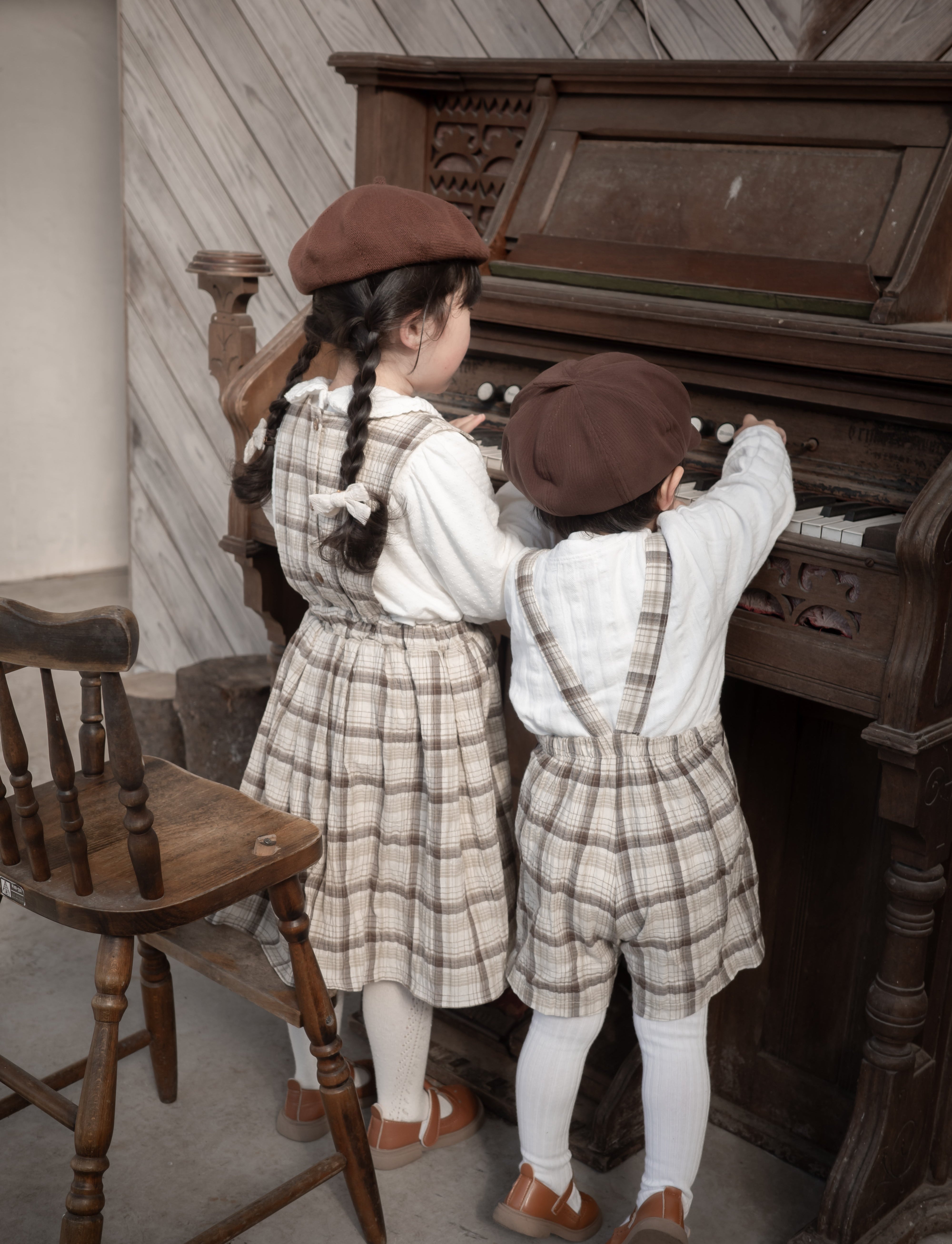 Miserable check suspender pants