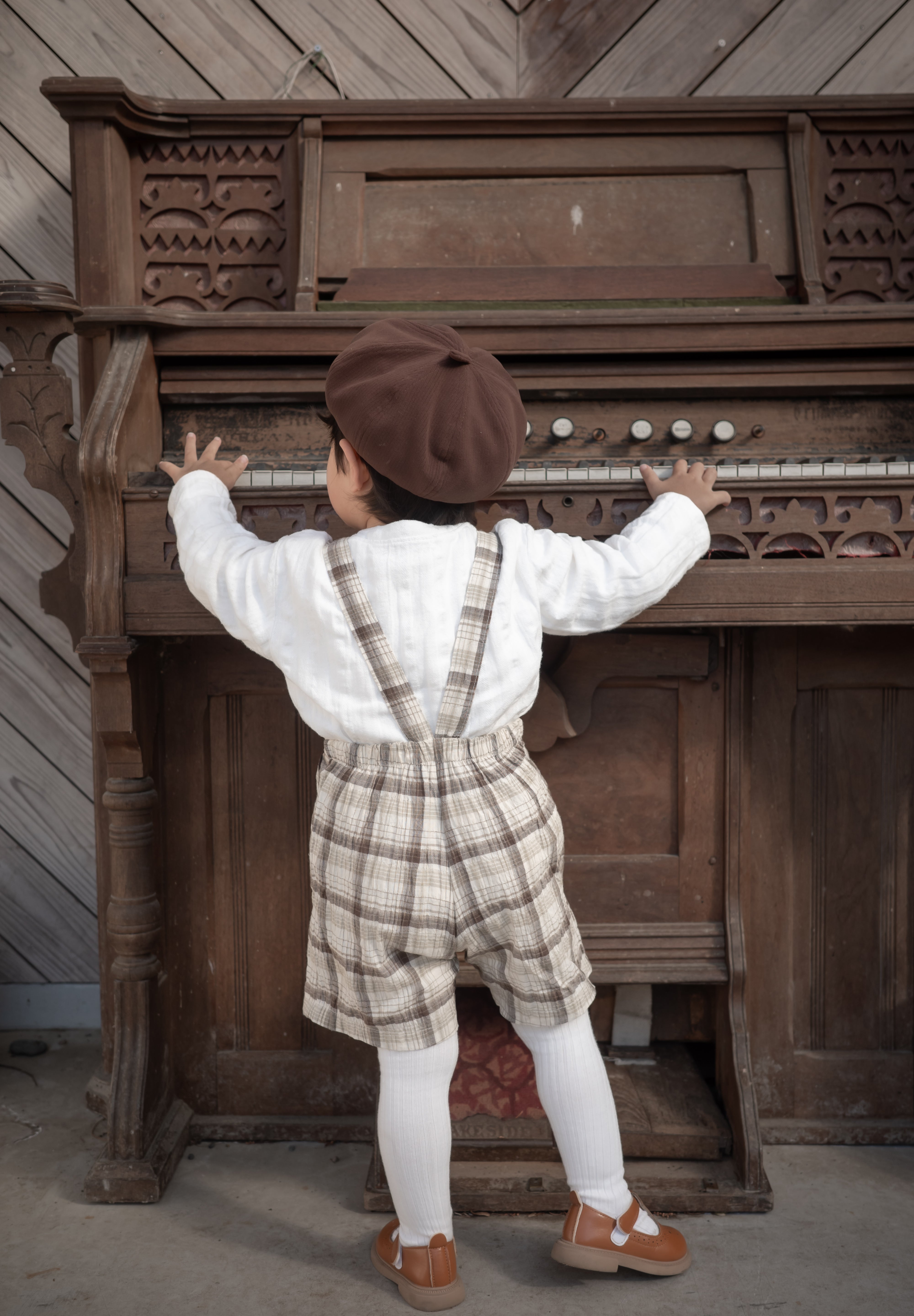 Miserable check suspender pants