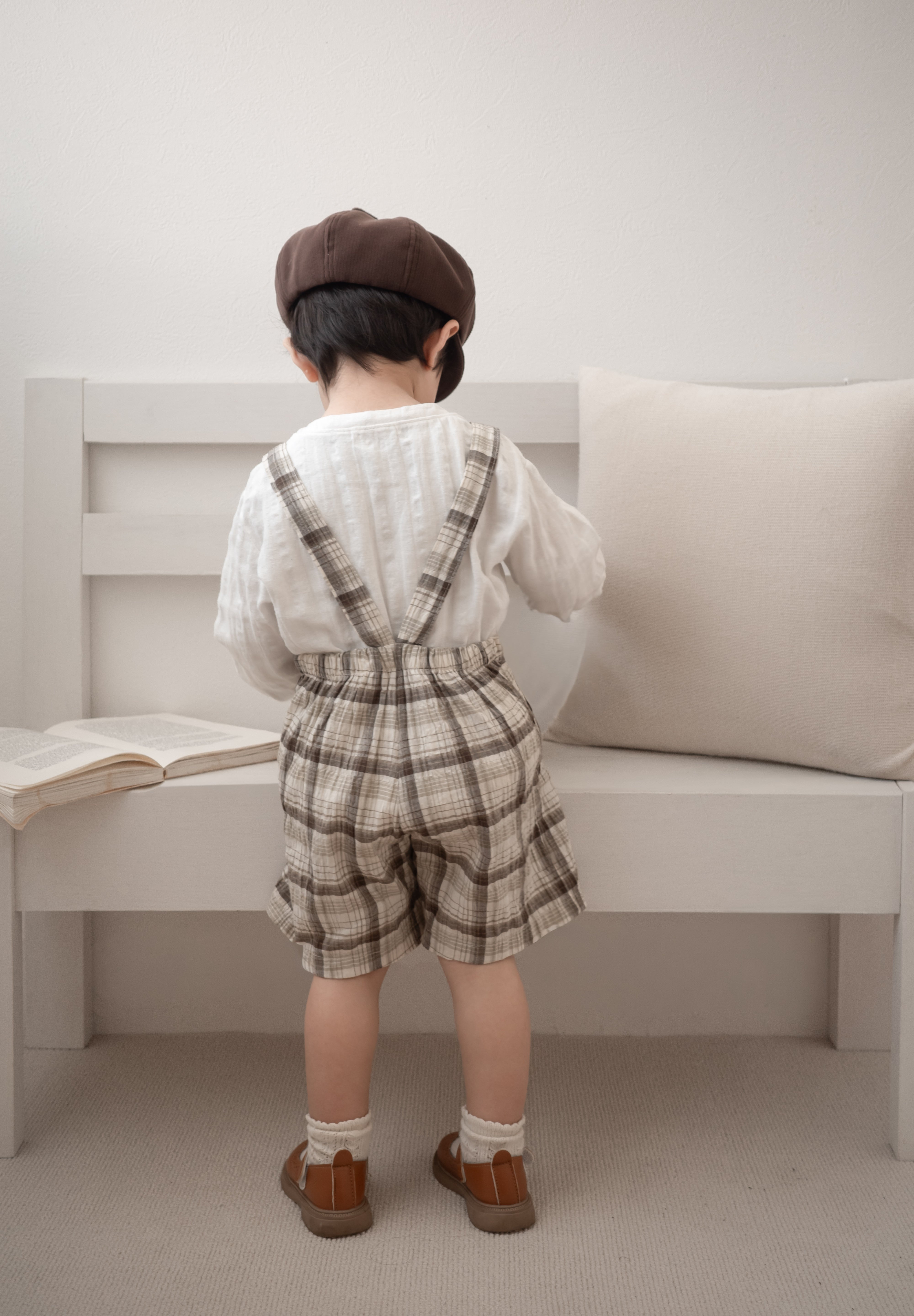 Miserable check suspender pants